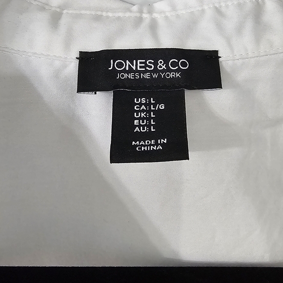 Jones New York White button-down shirt size L - Picture 3 of 6